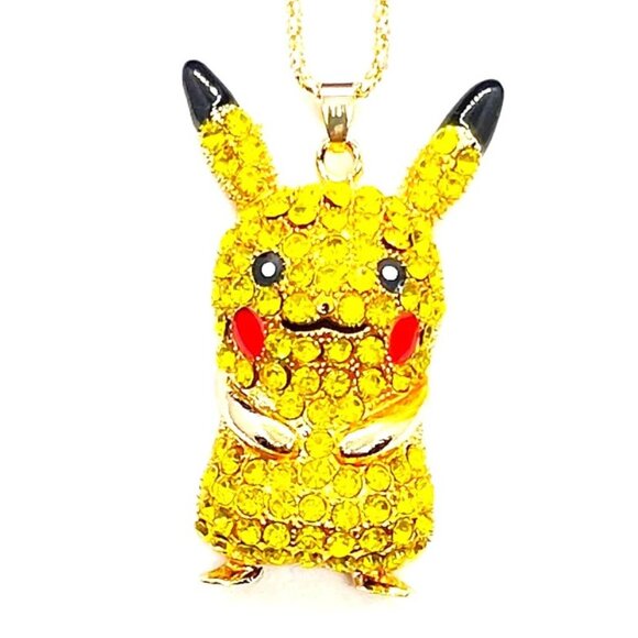 Yellow PIKACHU Pokémon Character Pendant Necklace - Picture 1 of 1
